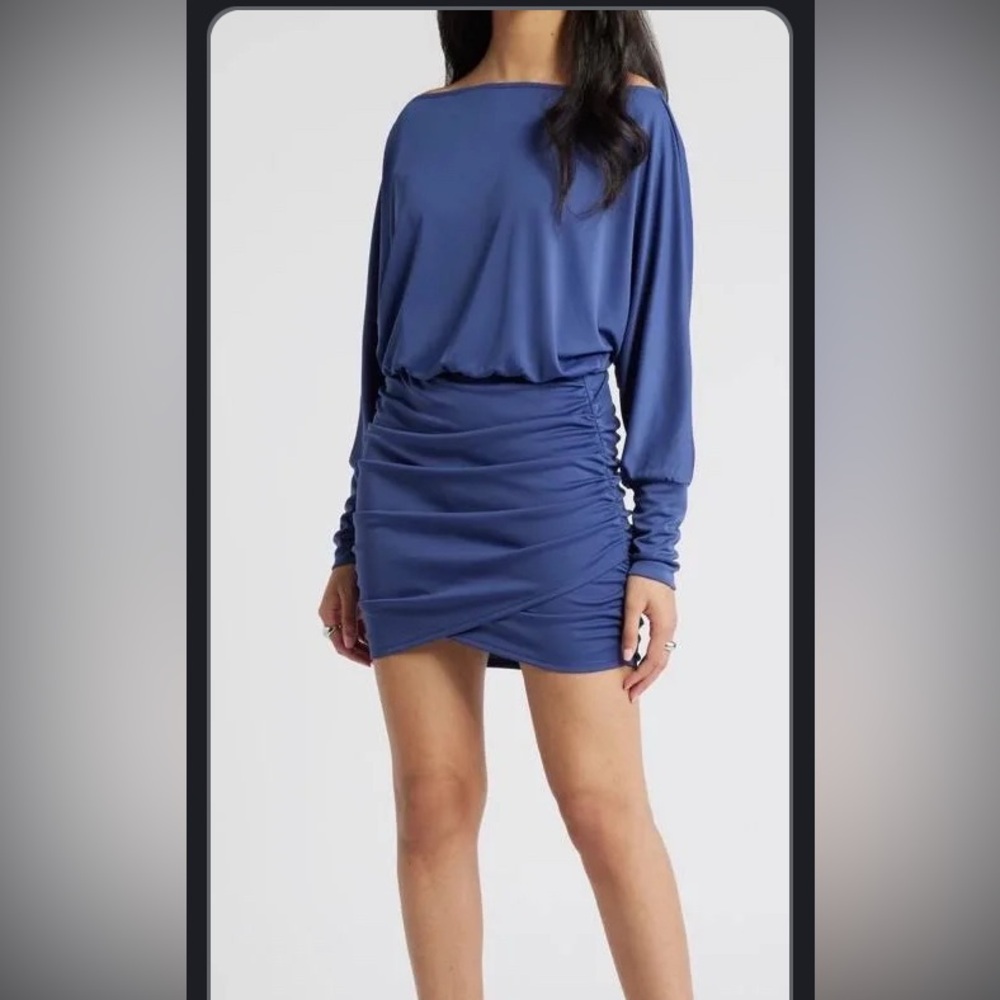 Nordstrom Navy Draped Mini Dress